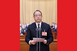 鄭建邦主持十四屆全國(guó)人大一次會(huì)議第五次全體會(huì)議